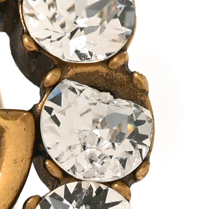 Gucci Metal Crystal Double G Ring 58 8.25 Aged Gold 5 of 6