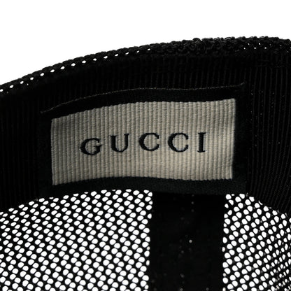 Gucci Nylon Light Mesh Dollar Calfskin GG Monogram Baseball Hat M Black 9 of 9