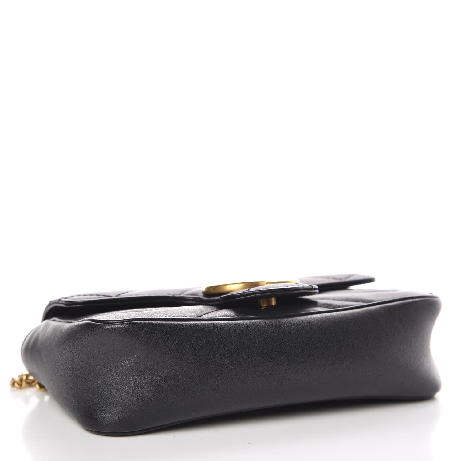 Gucci Calfskin Matelasse Super Mini GG Marmont Shoulder Bag Black 4 of 13