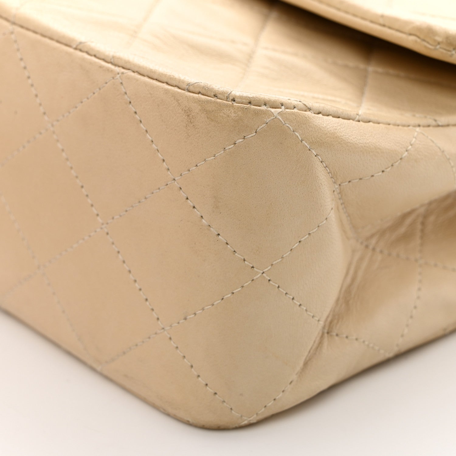 Chanel Lambskin Quilted Medium Double Flap Beige 10 of 14