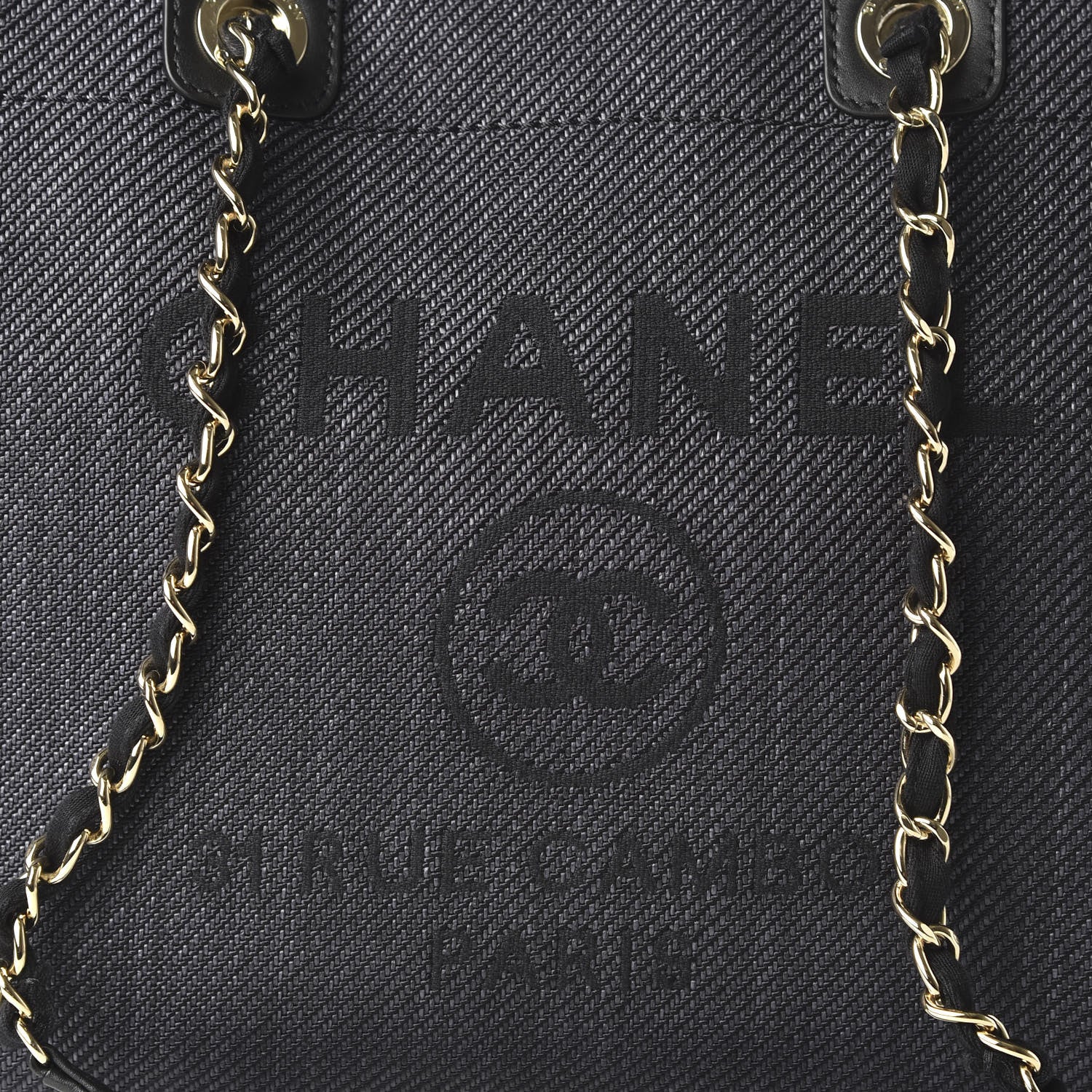 Chanel Canvas Medium Deauville Tote Black 11 of 12