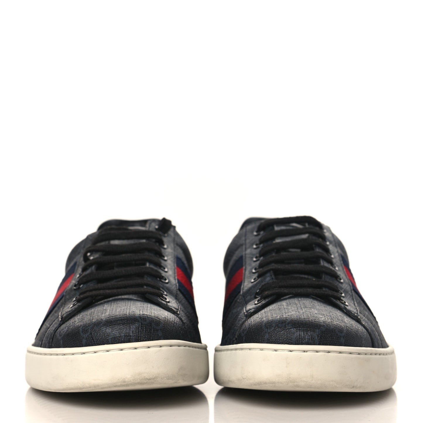 GG Supreme Monogram Ayers Web Mens New Ace Sneakers 10.5 Black