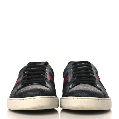 Gucci GG Supreme Monogram Ayers Web Mens New Ace Sneakers 10.5 Black 2 of 8