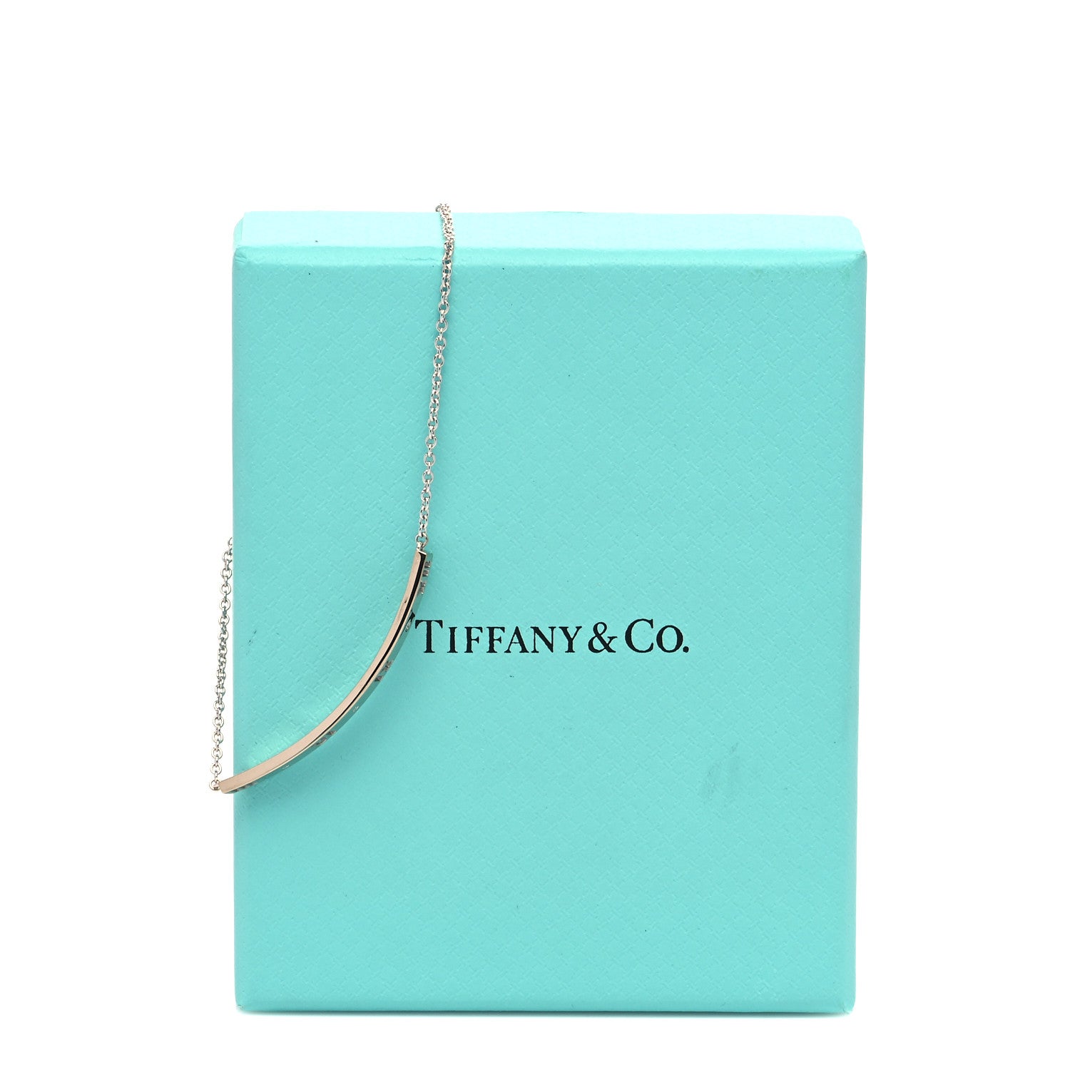 Tiffany 18K White Gold Diamond Atlas Bar Pierced Bracelet 6 of 6