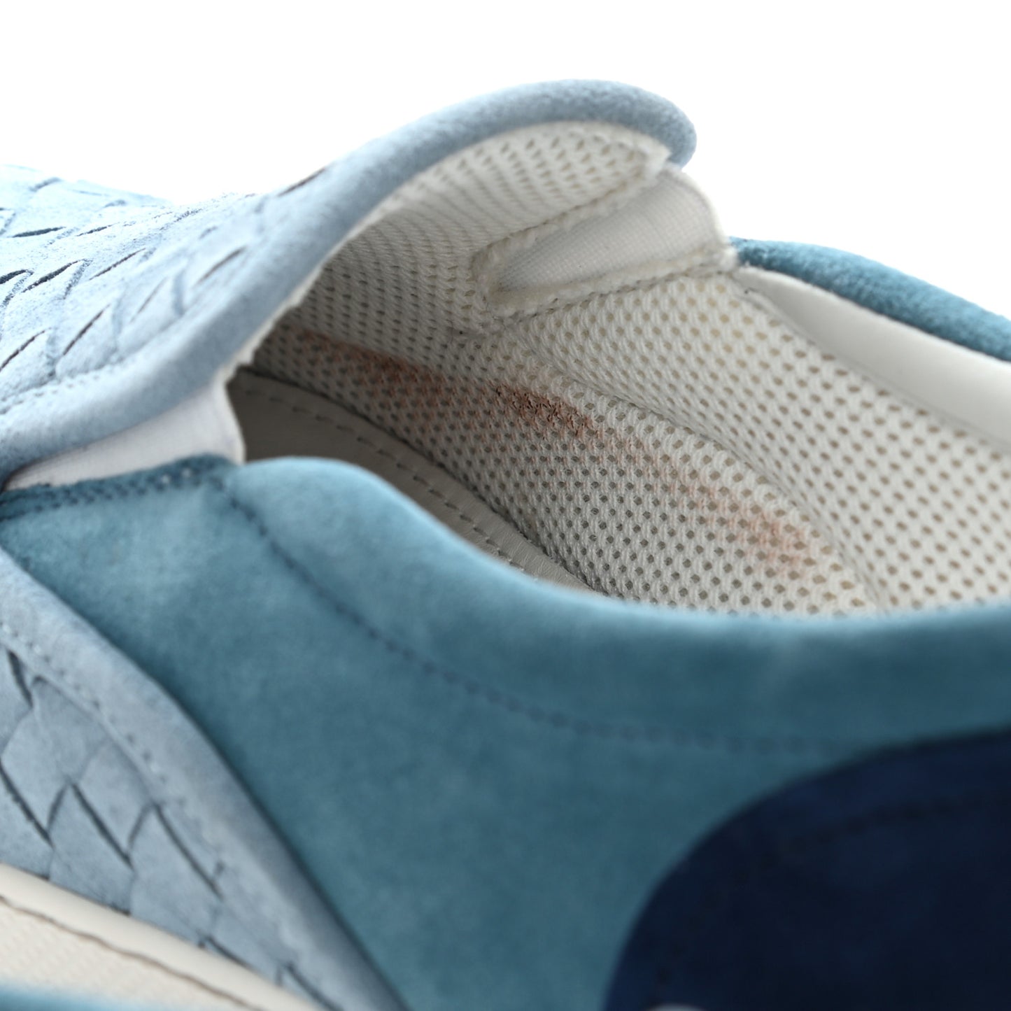Nappa Intrecciato Suede Mens Slip On Sneakers 35.5 Light Blue