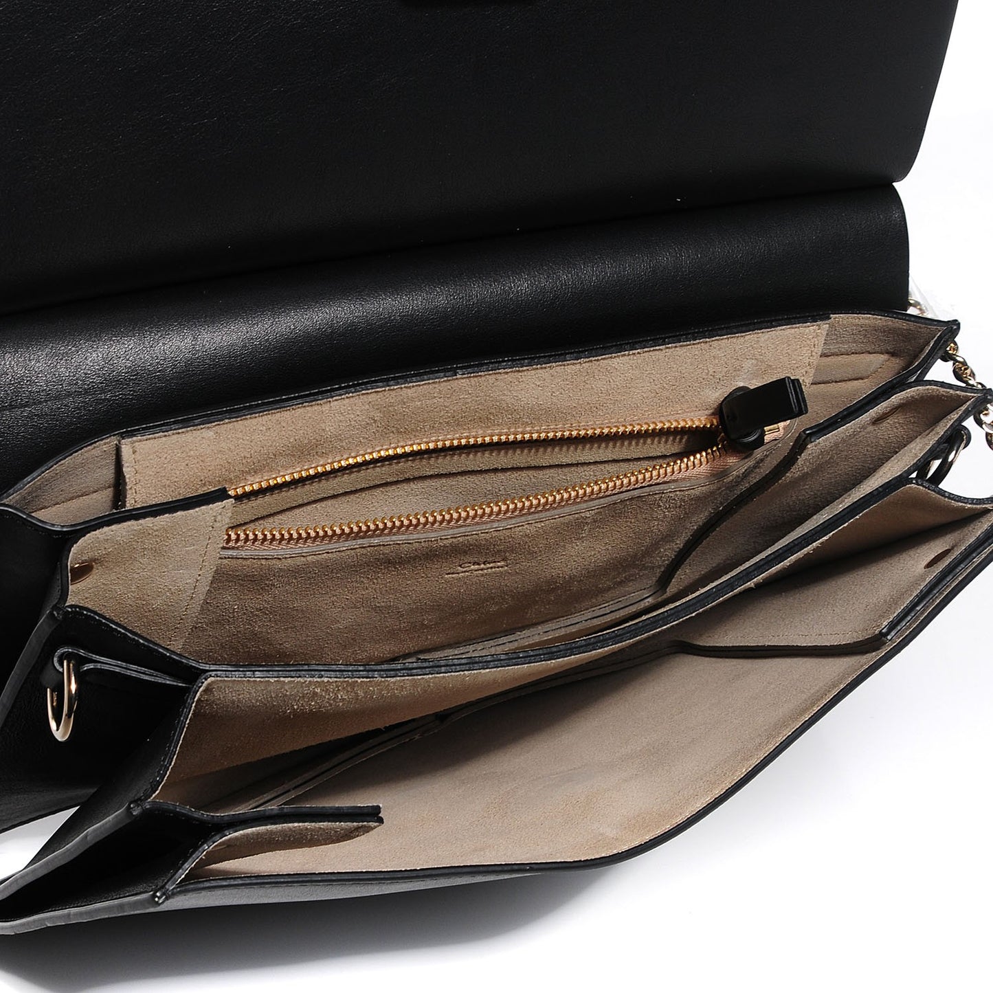 Suede Calfskin Medium Faye Shoulder Bag Black