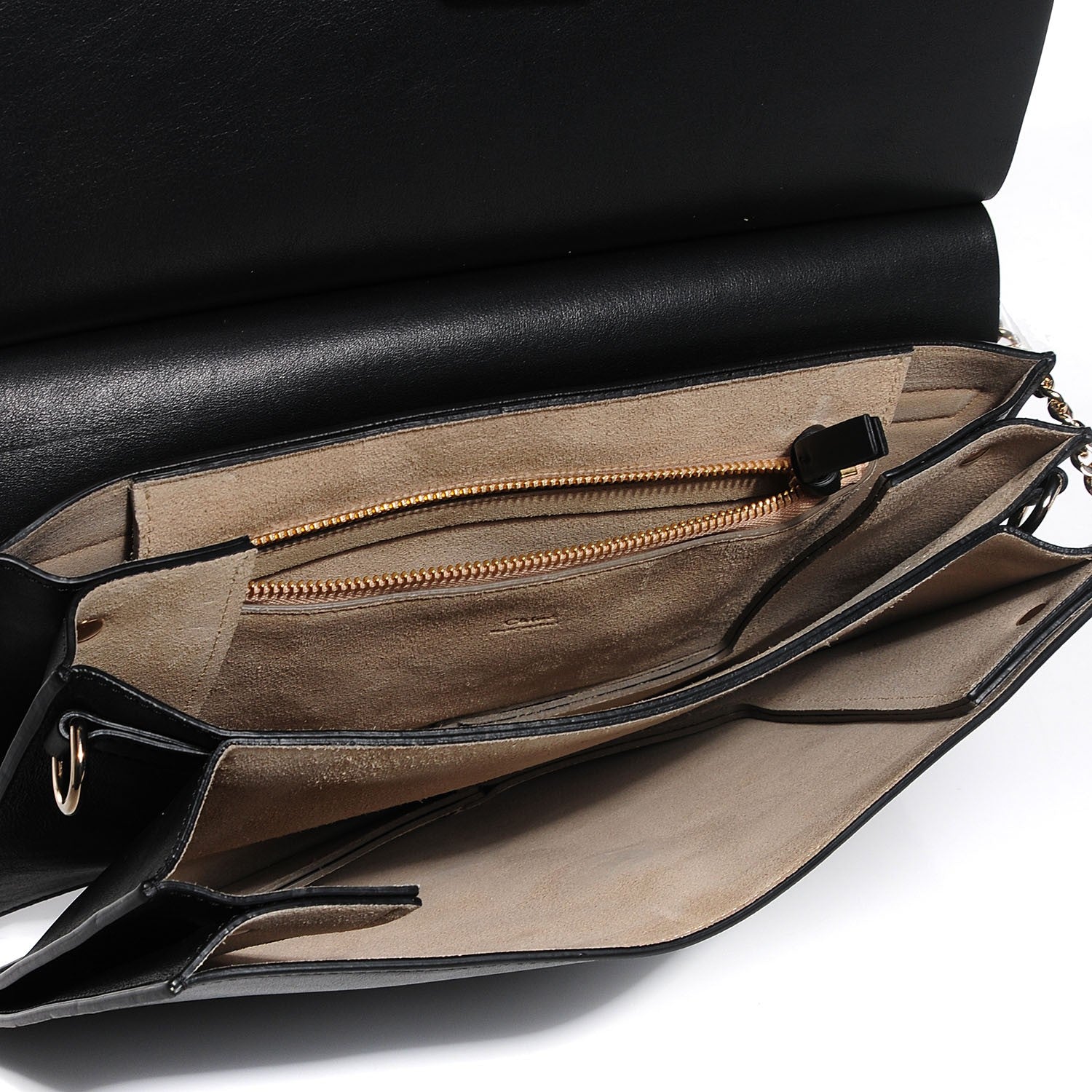 Chloe Suede Calfskin Medium Faye Shoulder Bag Black 8 of 8