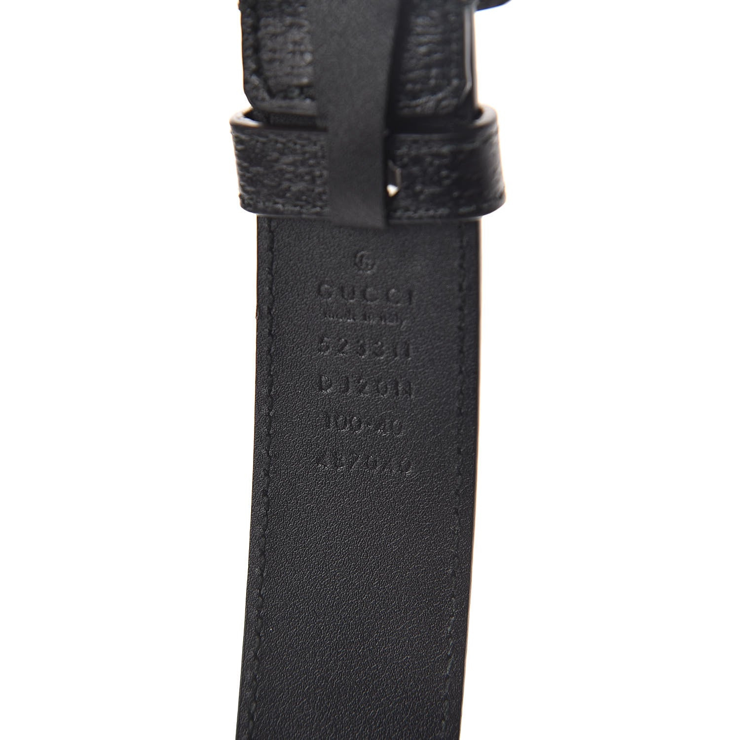 Gucci Pebbled Calfskin Logo Belt 100 40 Black 6 of 6