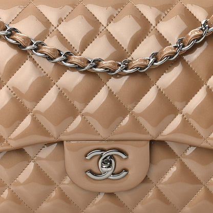 Chanel Patent Quilted Jumbo Double Flap Bronze 8 of 11
