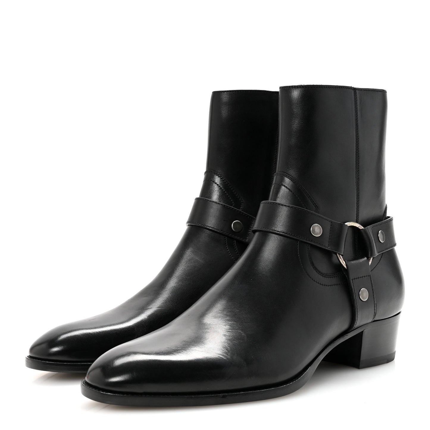 Calfskin Mens Wyatt Marrakesh Harness Ankle Boots 44 Black