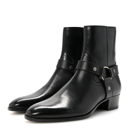 Saint Laurent Calfskin Mens Wyatt Marrakesh Harness Ankle Boots 44 Black 4 of 10