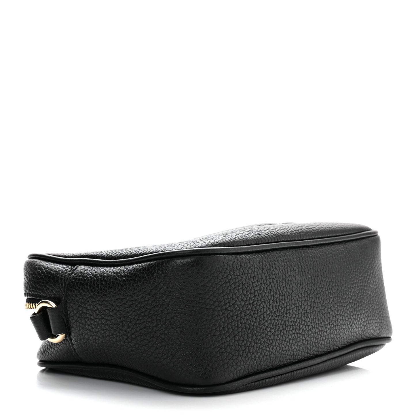 Pebbled Calfskin Small Soho Disco Bag Black