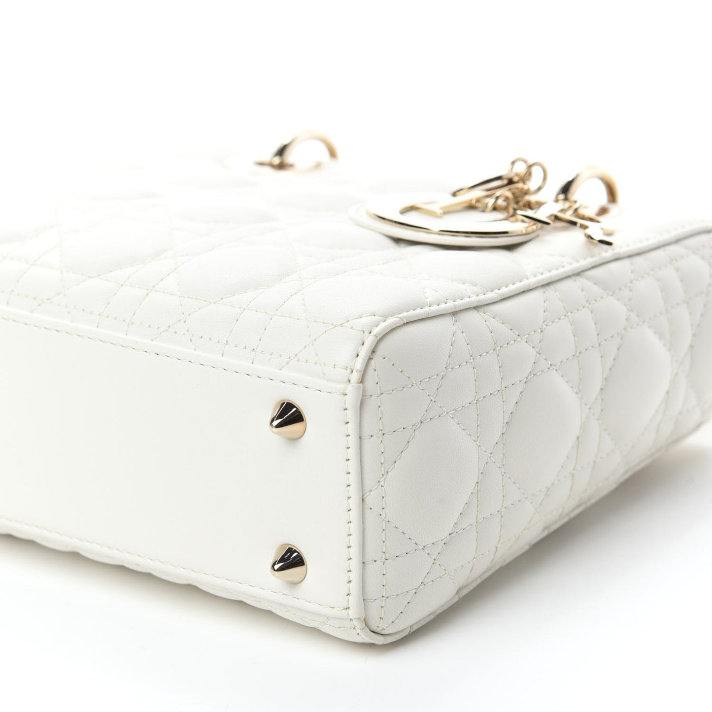 Lambskin Cannage Small My ABCDior Lady Dior White