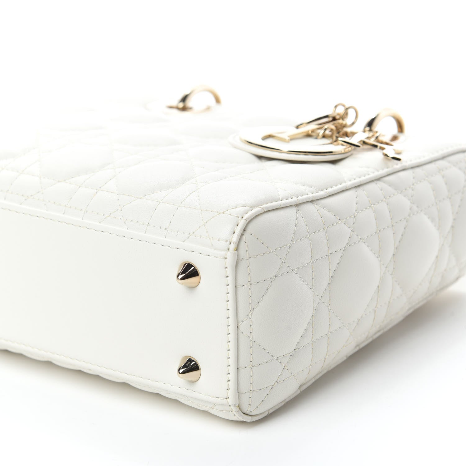 Christian Dior Lambskin Cannage Small My ABCDior Lady Dior White 7 of 12