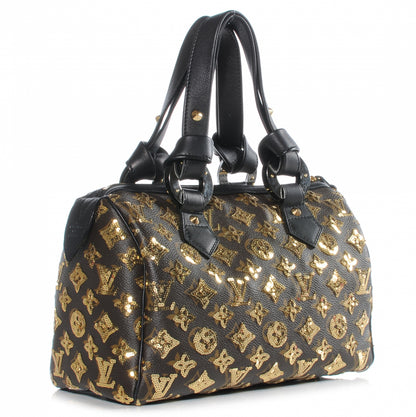 Louis Vuitton Monogram Sequins Eclipse Speedy 28 Gold 3 of 8