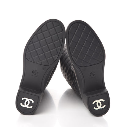 Chanel Rubber Quilted Rain Boots 41 Black 6 of 6