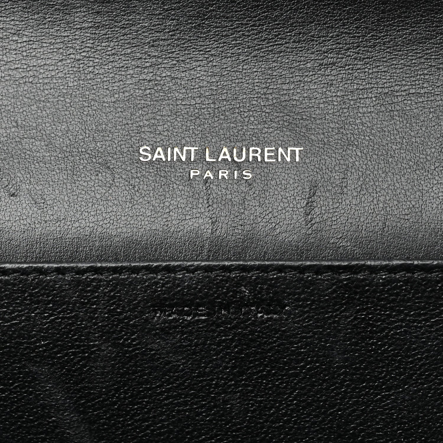 Saint Laurent Calfskin Crocodile Embossed Monogram Uptown Chain Wallet Black 5 of 10