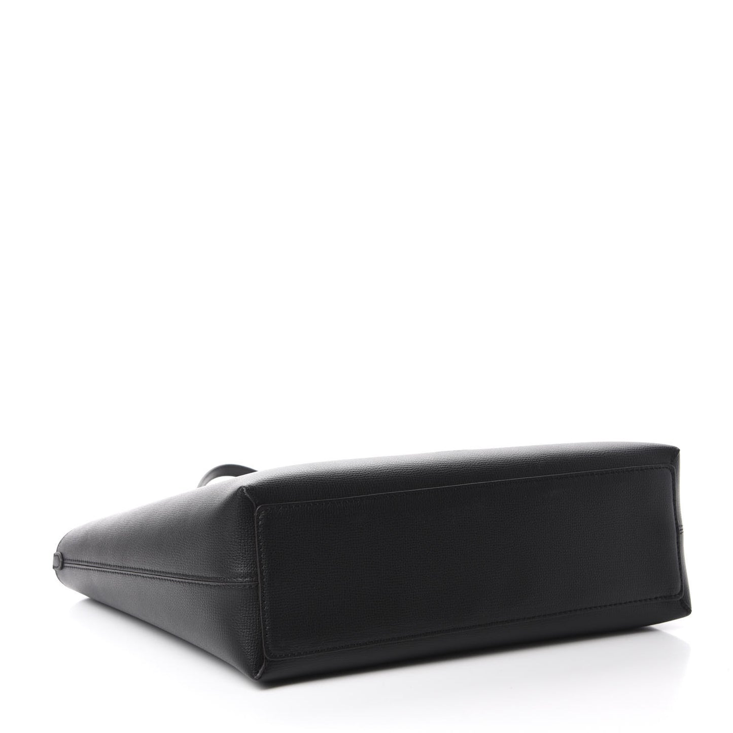 Grainy Calfskin Haymarket Check Medium Reversible Tote Black