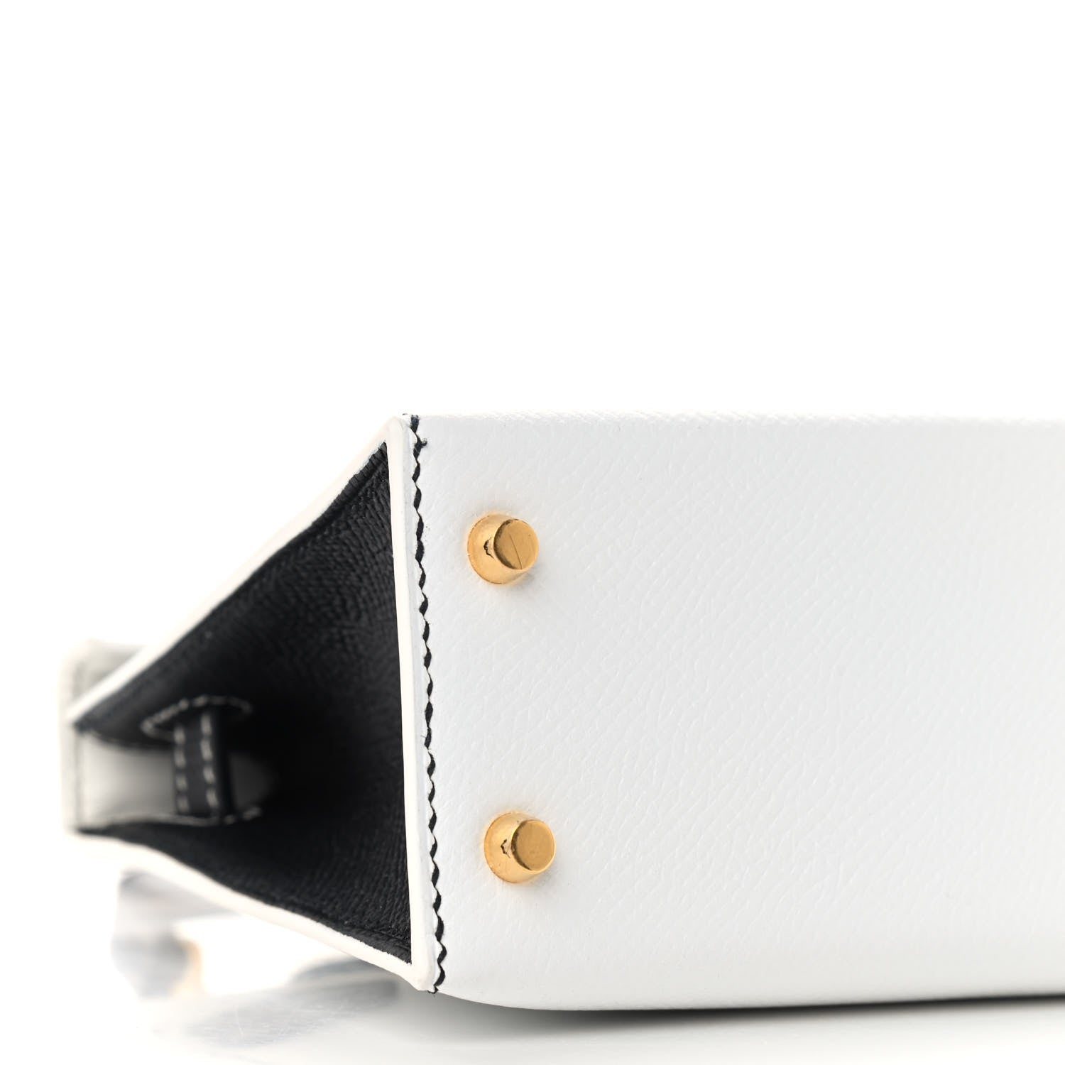 Hermes Epsom Mini Horseshoe Kelly Sellier 20 White Black 7 of 8