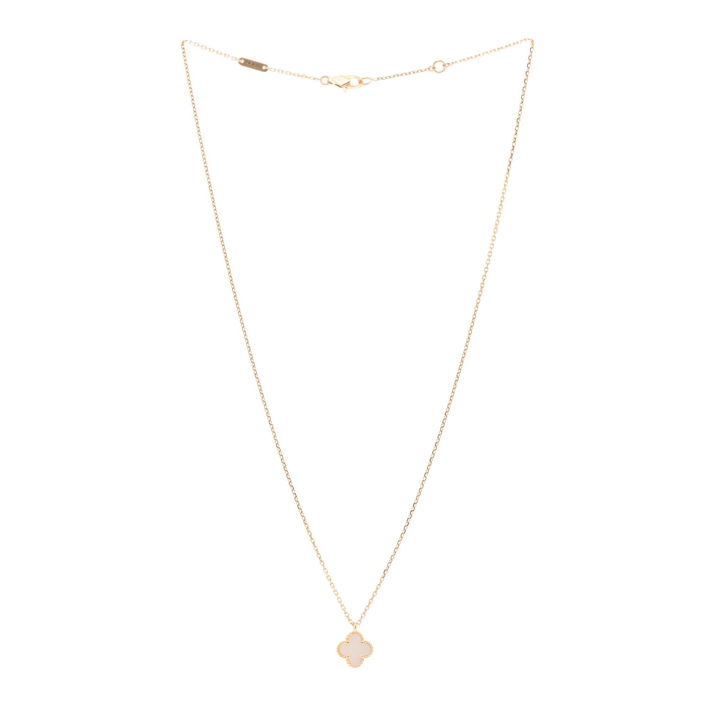 18K Yellow Gold Mother of Pearl Sweet Alhambra Pendant Necklace