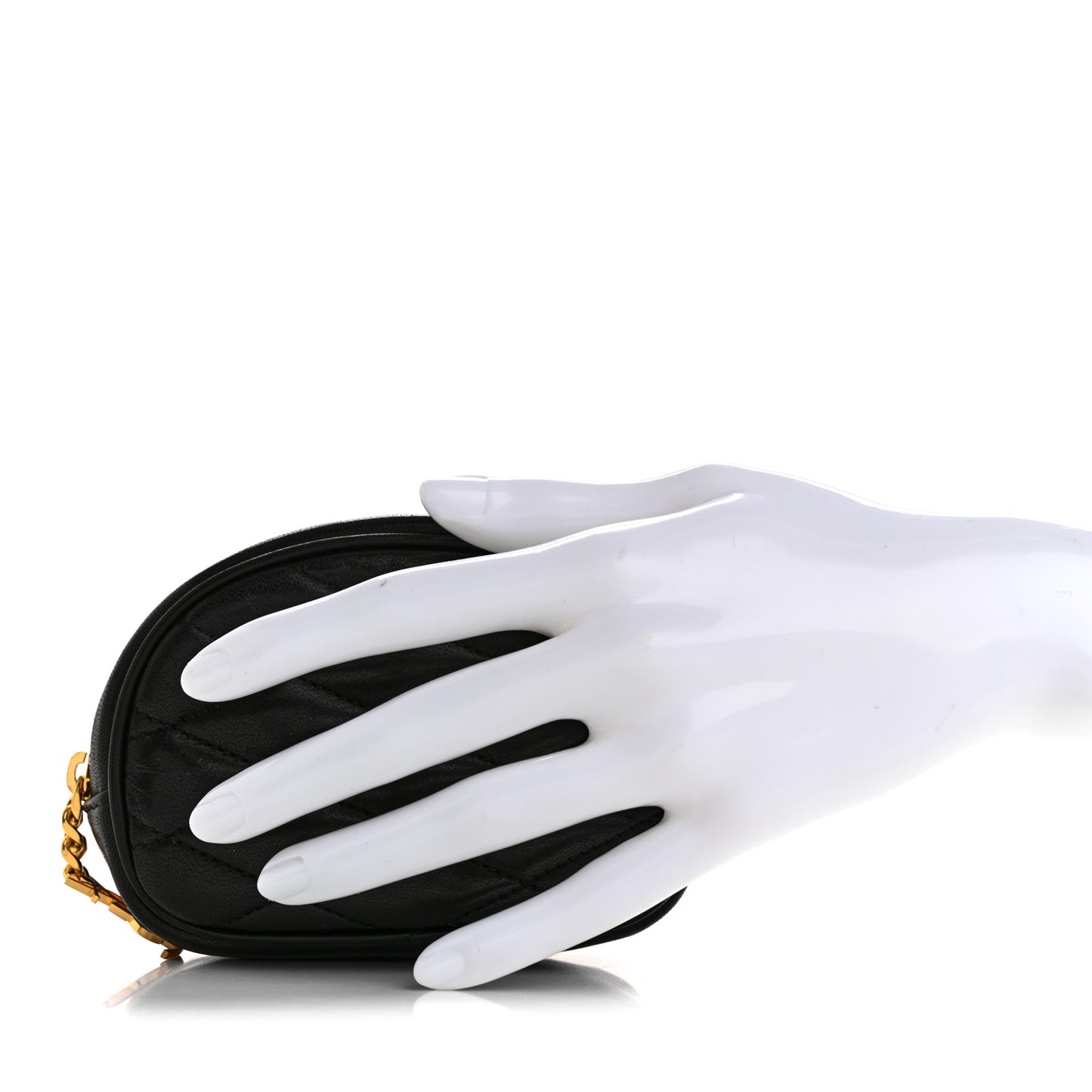 Lambskin Quilted Lolita Cosmetic Pouch Black