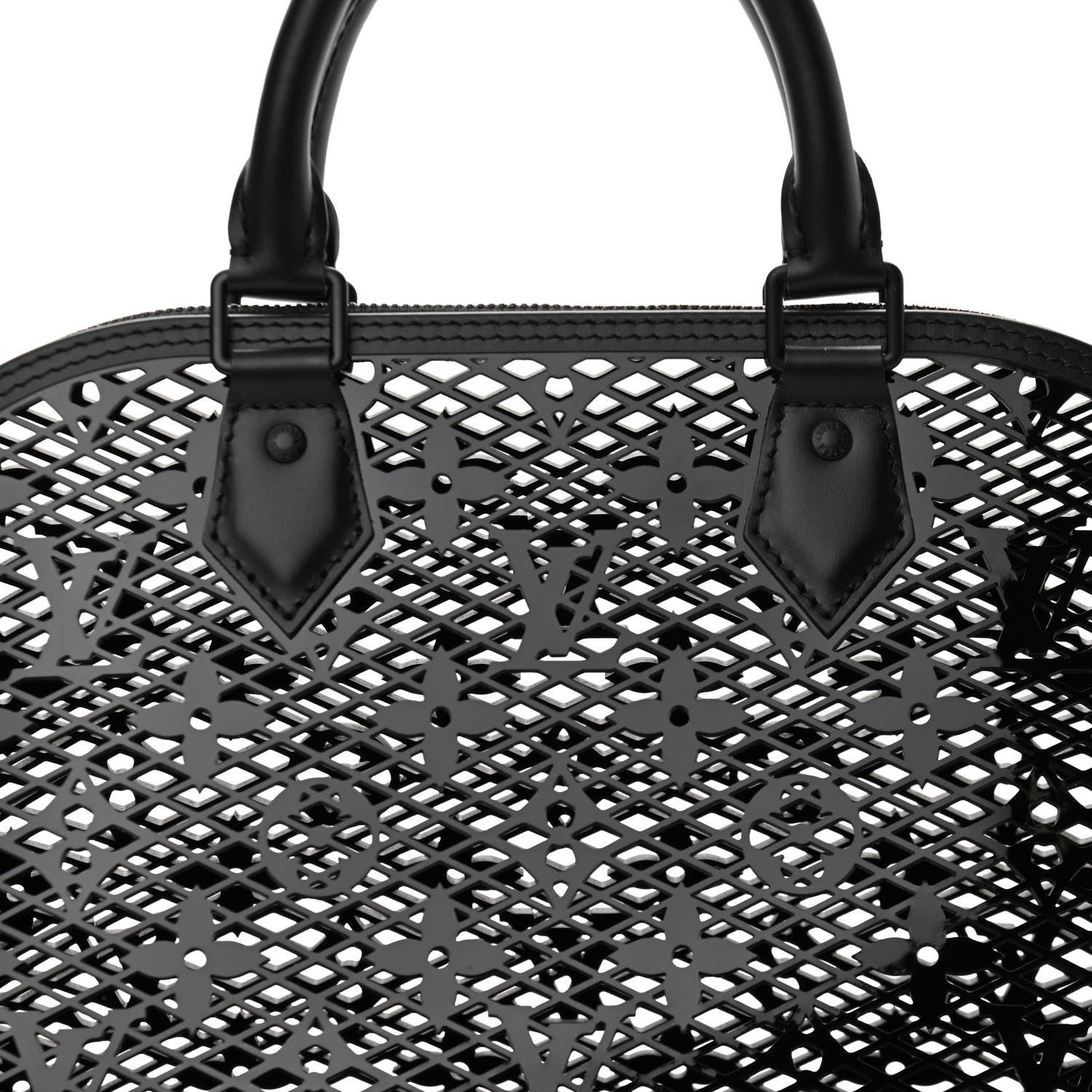 Louis Vuitton Patent Calfskin Laced Monogram Alma PM Black 7 of 9
