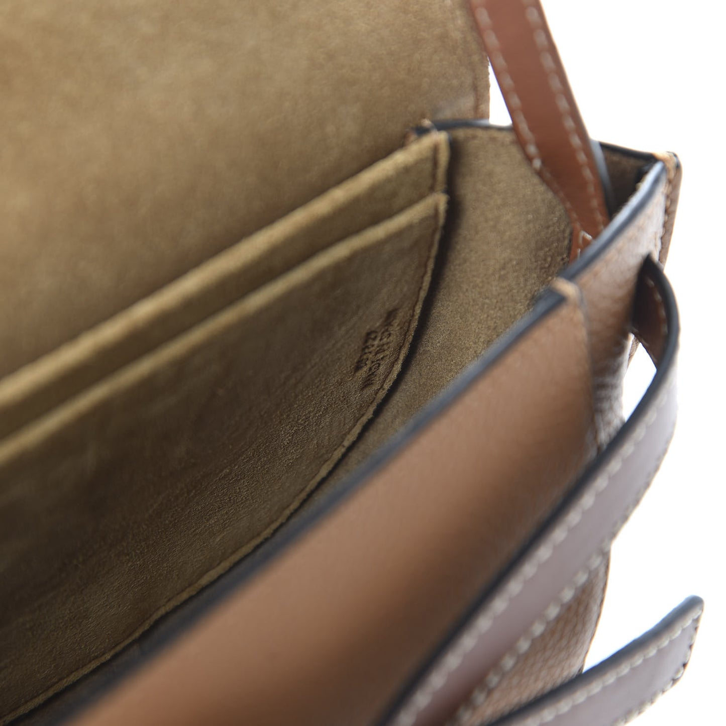 Grained Calfskin Mini Gate Crossbody Bag Caramel Pecan