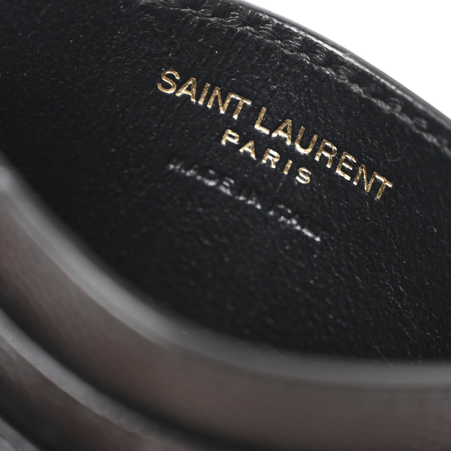 Saint Laurent Grain De Poudre Matelasse Chevron Monogram Credit Card Case Black 6 of 10