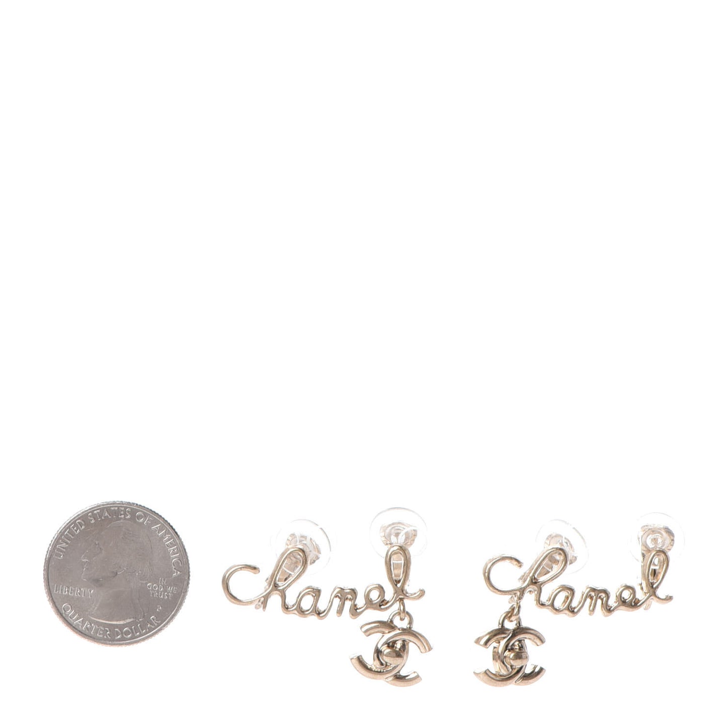 CC Turnlock Logo Clip On Earrings Gold