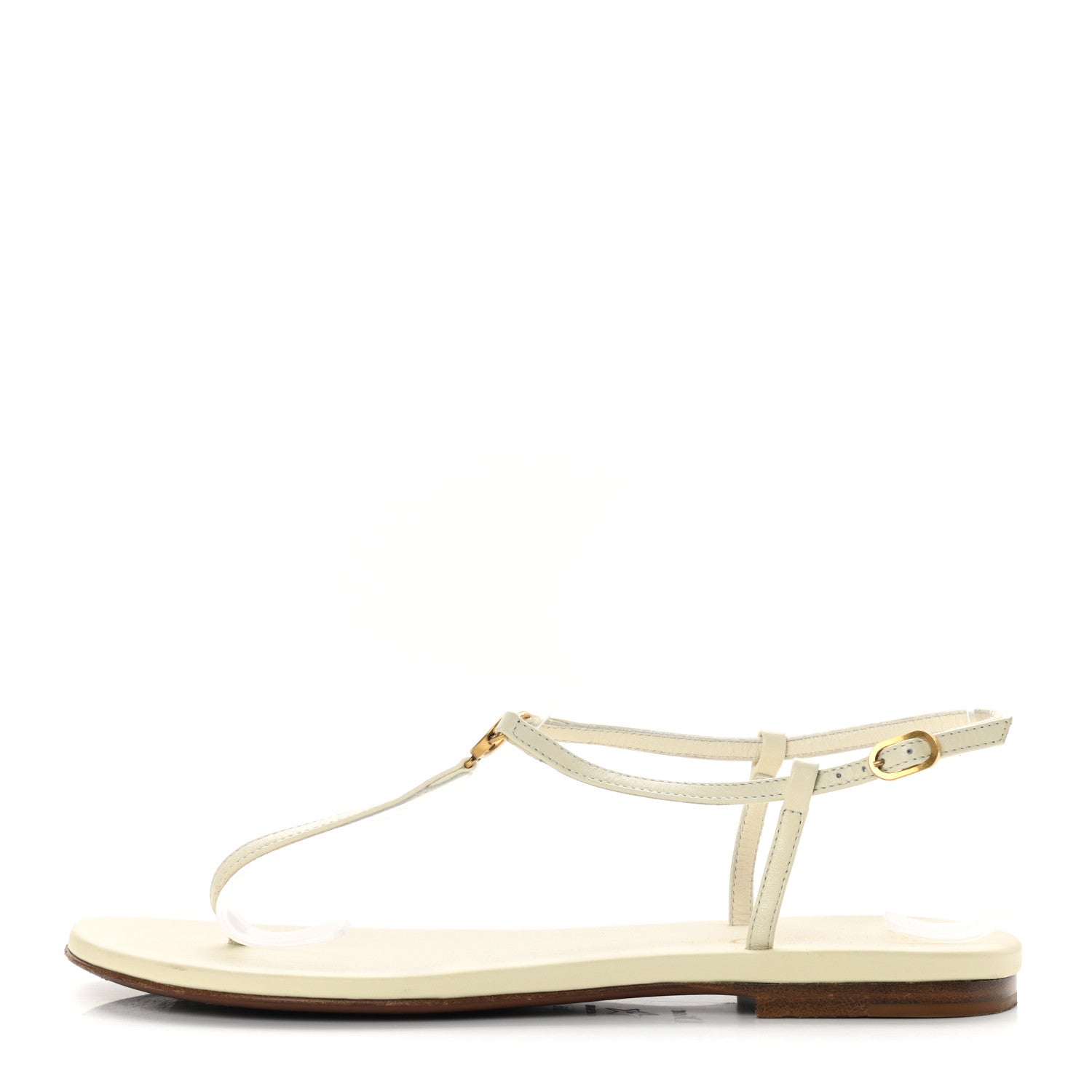 Christian Dior Lambskin Signature T-Strap Sandals 36 Off White 1 of 13