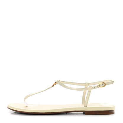 Christian Dior Lambskin Signature T-Strap Sandals 36 Off White 1 of 13