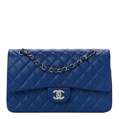 Chanel Caviar Quilted Medium Double Flap Blue 1 of 10