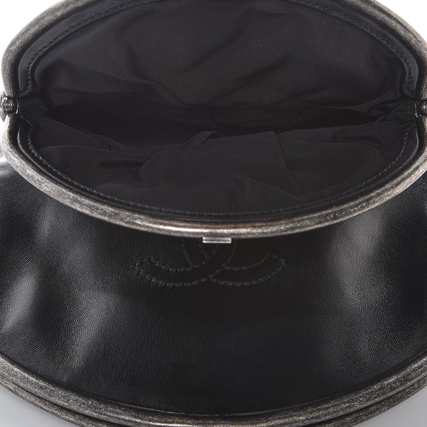 Chanel Lambskin Quilted Frame Clasp Flap Clutch Black 6 of 8
