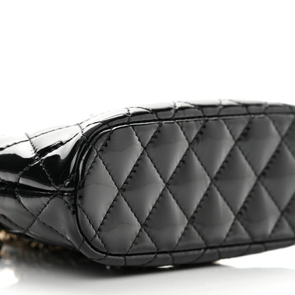 Chanel Patent Calfskin Quilted Shiny Coco Clutch With Chain Black 9 of 12