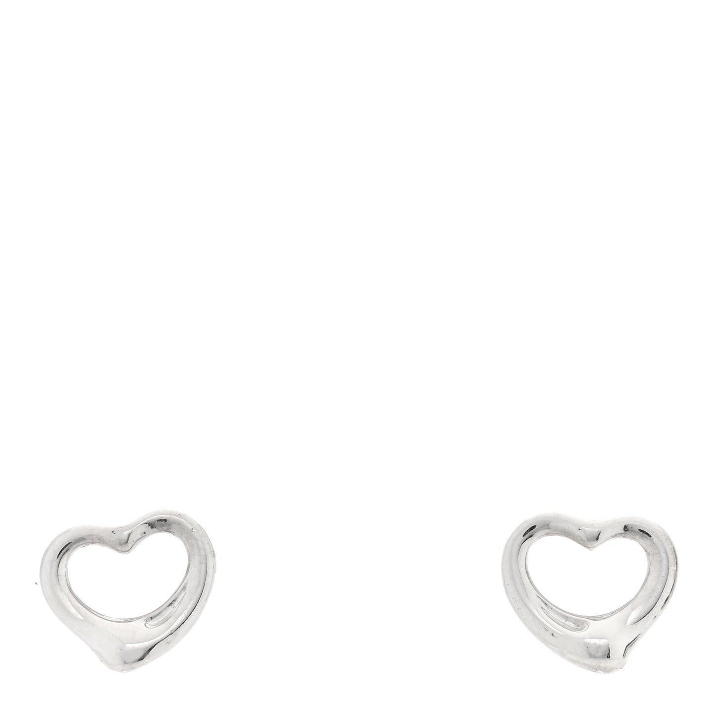 Sterling Silver 16mm Elsa Peretti Open Heart Earrings