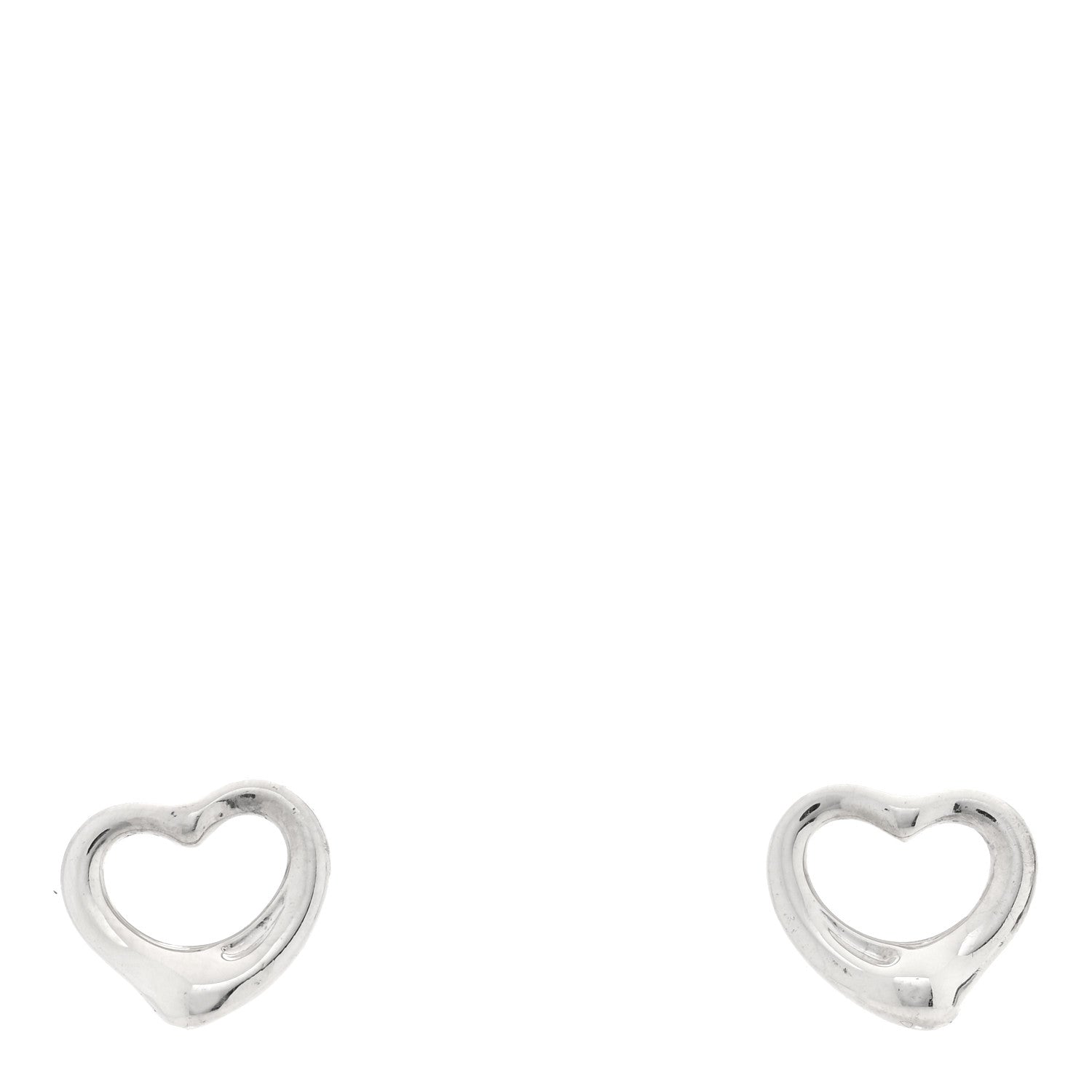 Tiffany Sterling Silver 16mm Elsa Peretti Open Heart Earrings 1 of 4