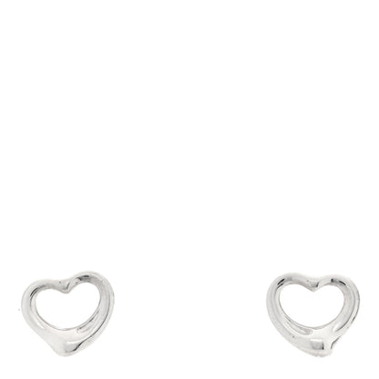 Tiffany Sterling Silver 16mm Elsa Peretti Open Heart Earrings 1 of 4