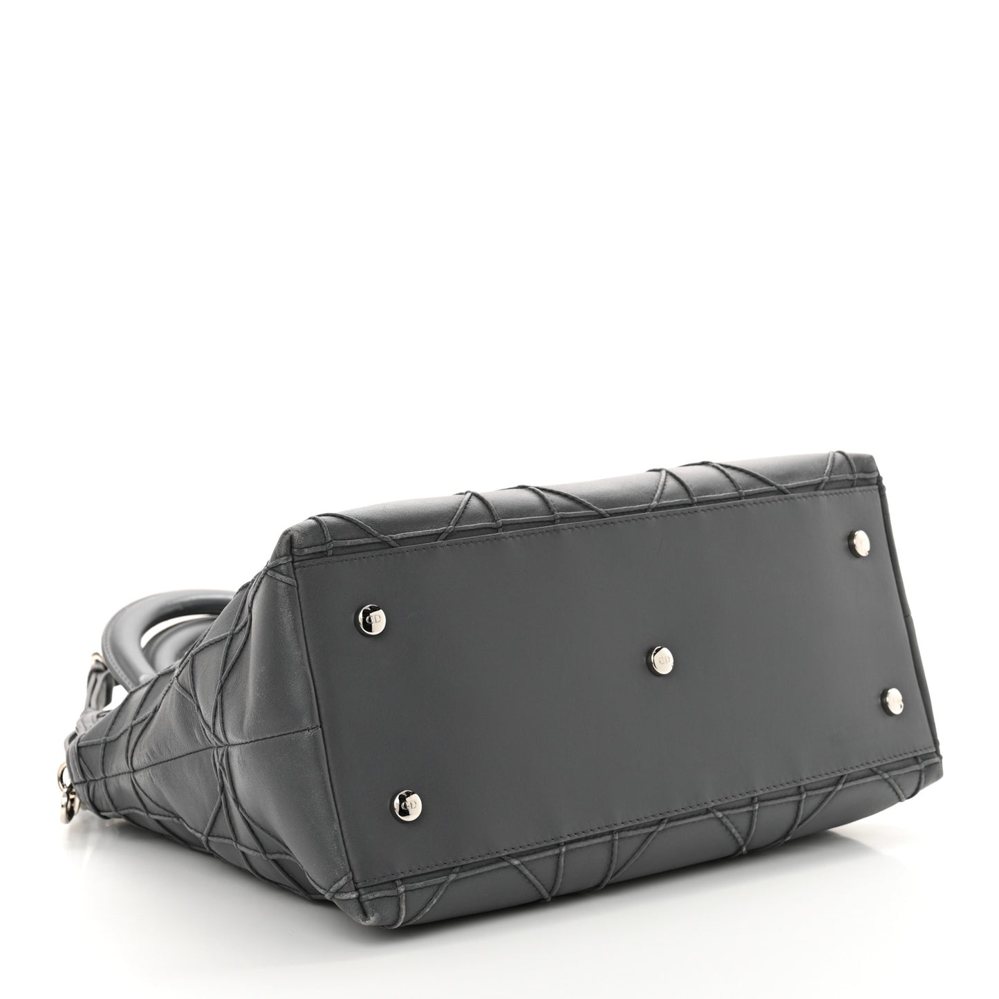 Lambskin Cannage Medium Granville Tote dARK Grey