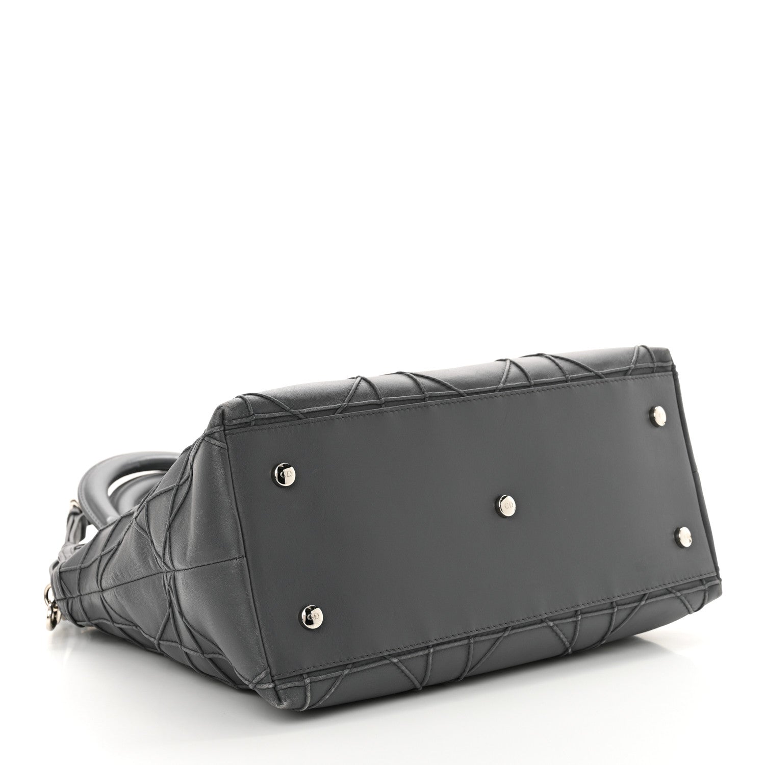 Christian Dior Lambskin Cannage Medium Granville Tote dARK Grey 4 of 14