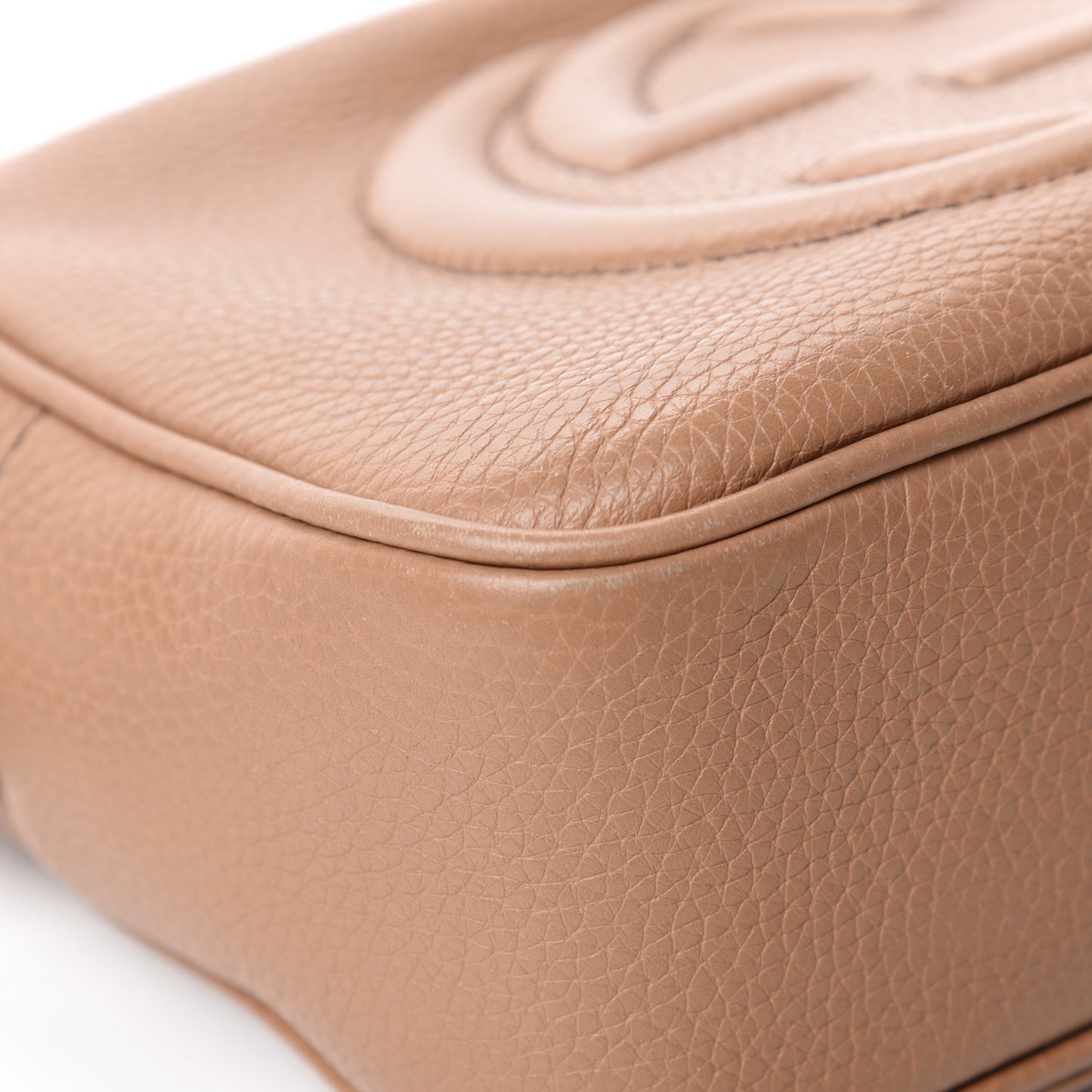 Pebbled Calfskin Small Soho Disco Bag Rose Beige