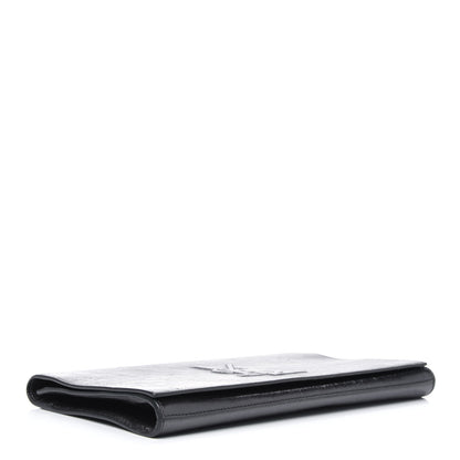 Saint Laurent Metallic Calfskin Monogram Large Belle De Jour Clutch Dark Silver 4 of 22