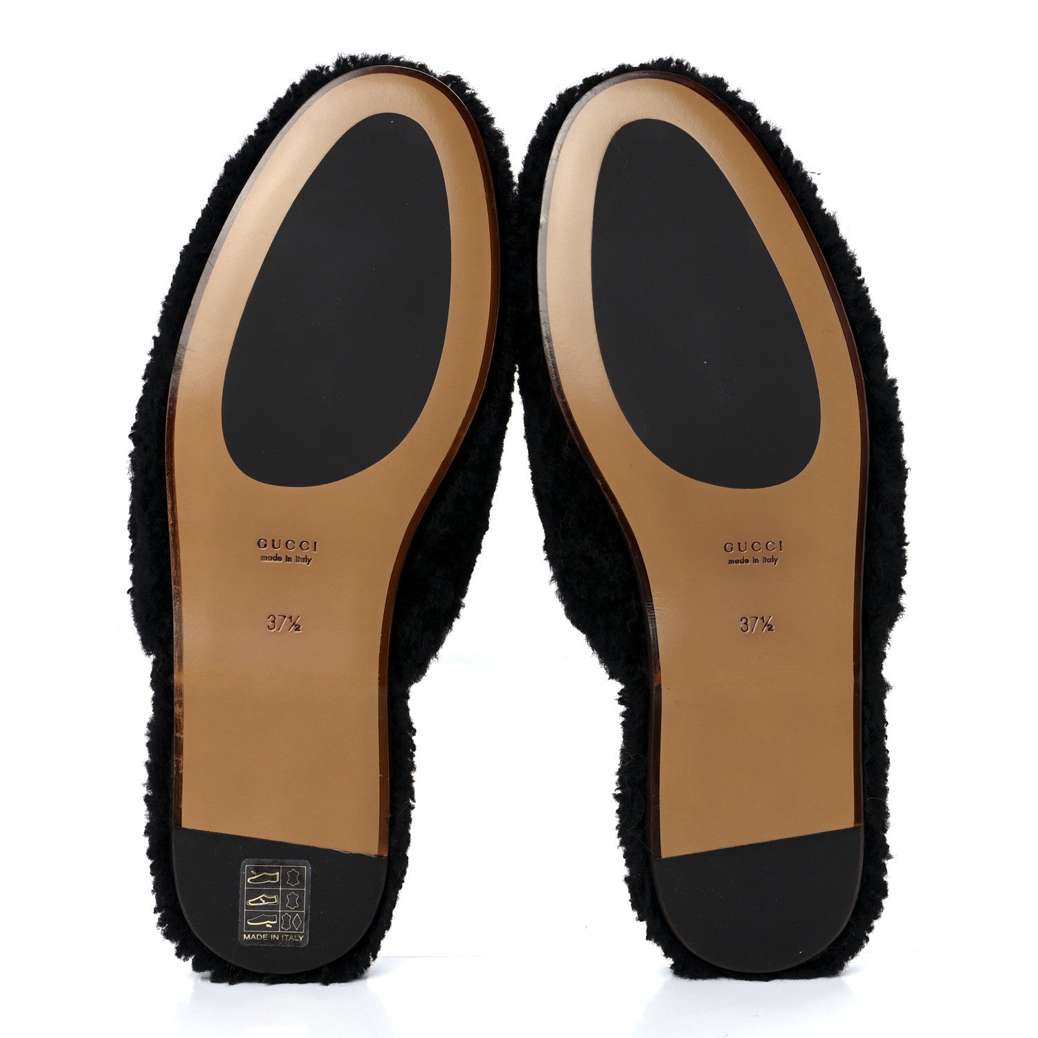 Gucci Shearling Interlocking G Womens Eileen Slippers 37.5 Black Butterscotch 5 of 8