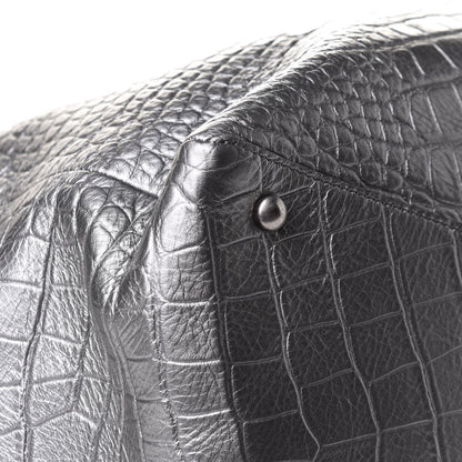 Chanel Calfskin Crocodile Embossed Large Shopping Tote Silver 8 of 11
