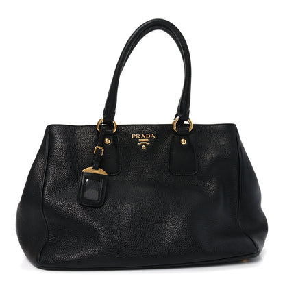Prada Vitello Daino Tote Black 1 of 9