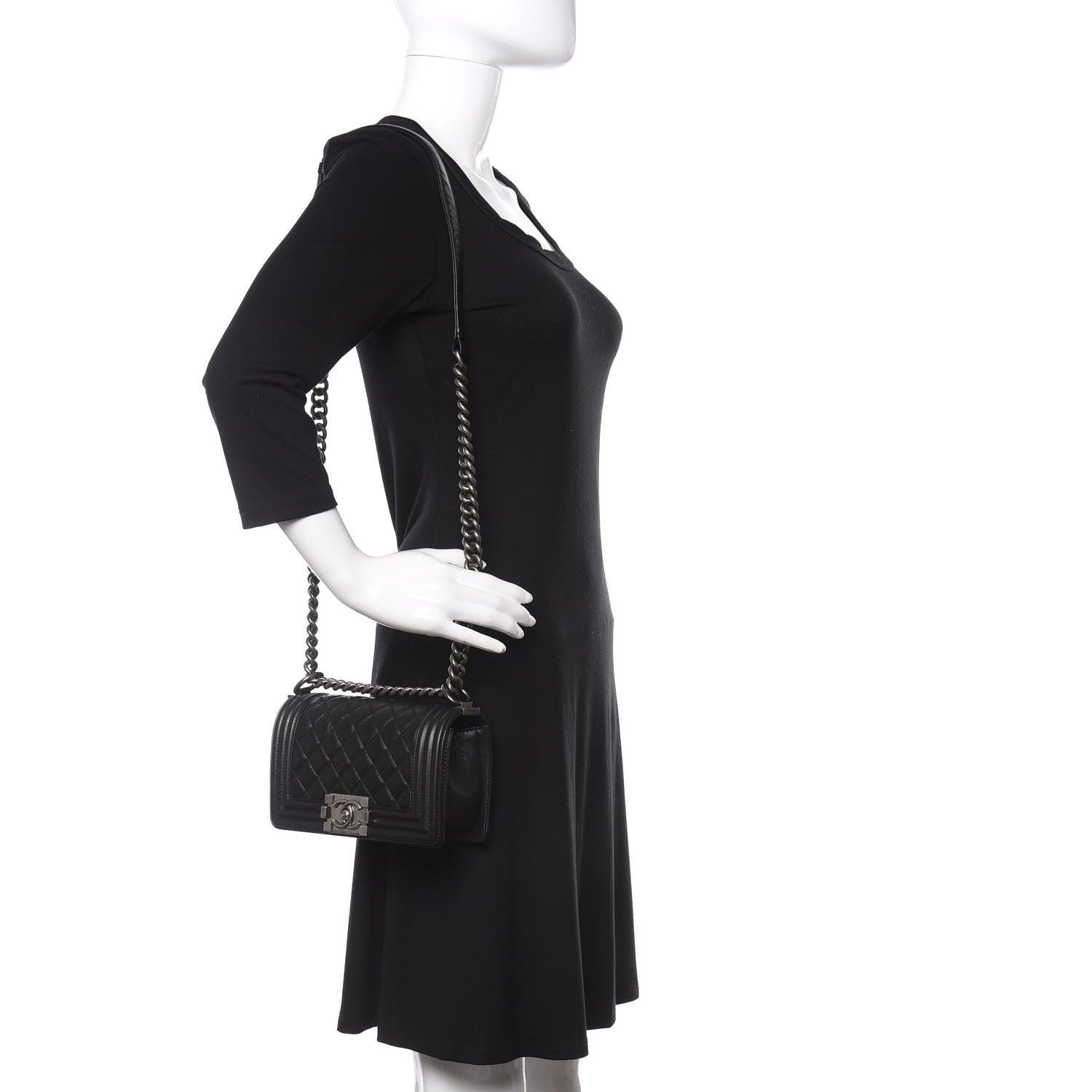 Chanel Calfskin Quilted Small Boy Flap Black 2 of 12