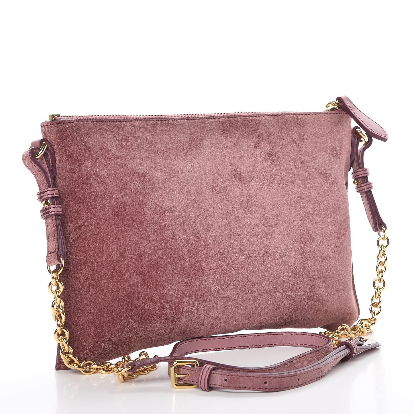 Suede Buckled Bow Clutch Bag Pink