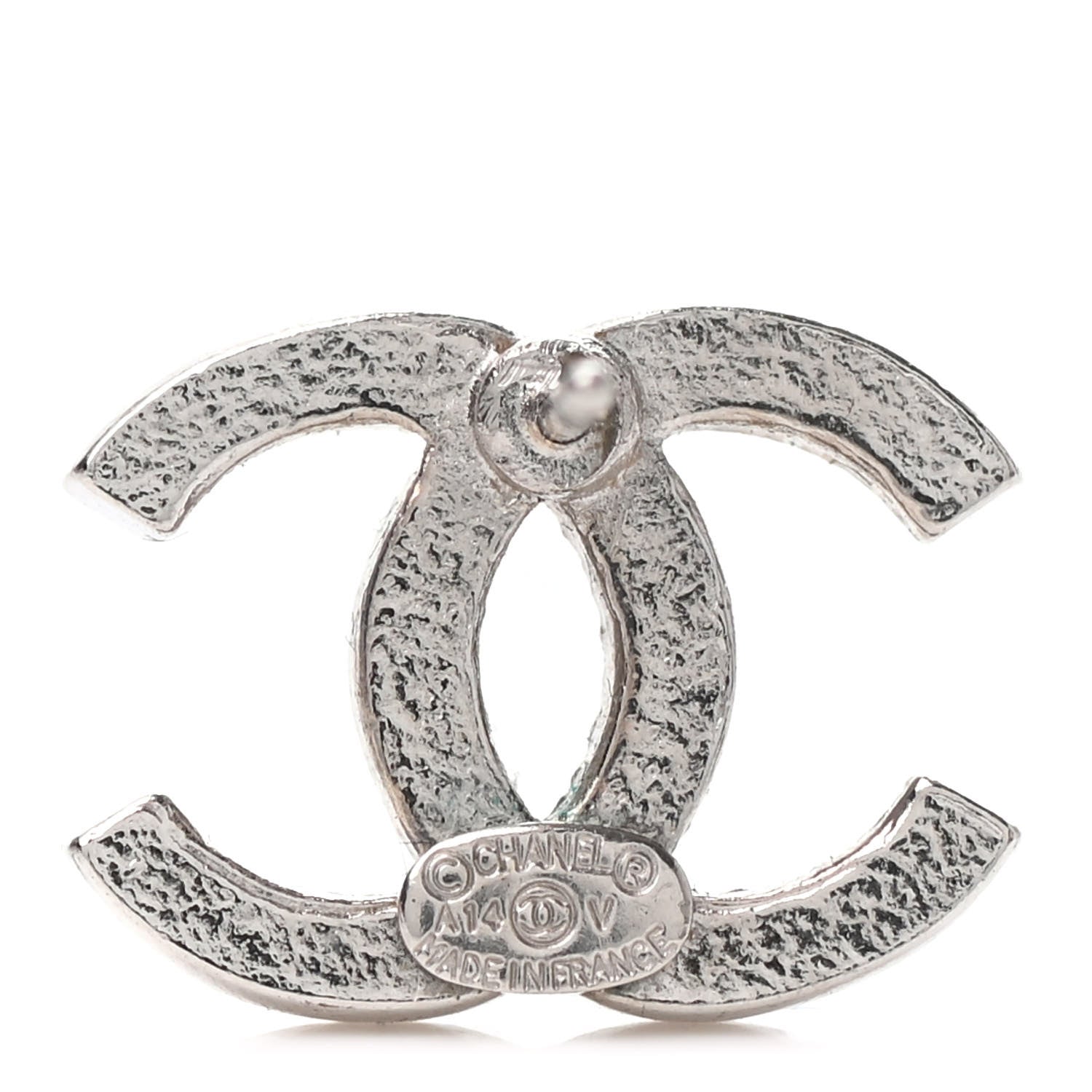Chanel Crystal CC Earrings Silver 4 of 4