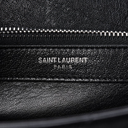 Saint Laurent Sheepskin Matelasse Chevron Monogram Large College Satchel Black 6 of 10
