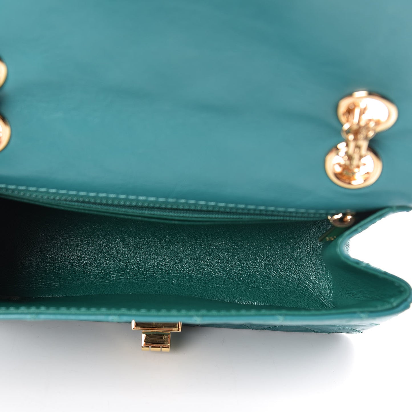 Aged Calfskin Quilted 2.55 Reissue Mini Flap Green