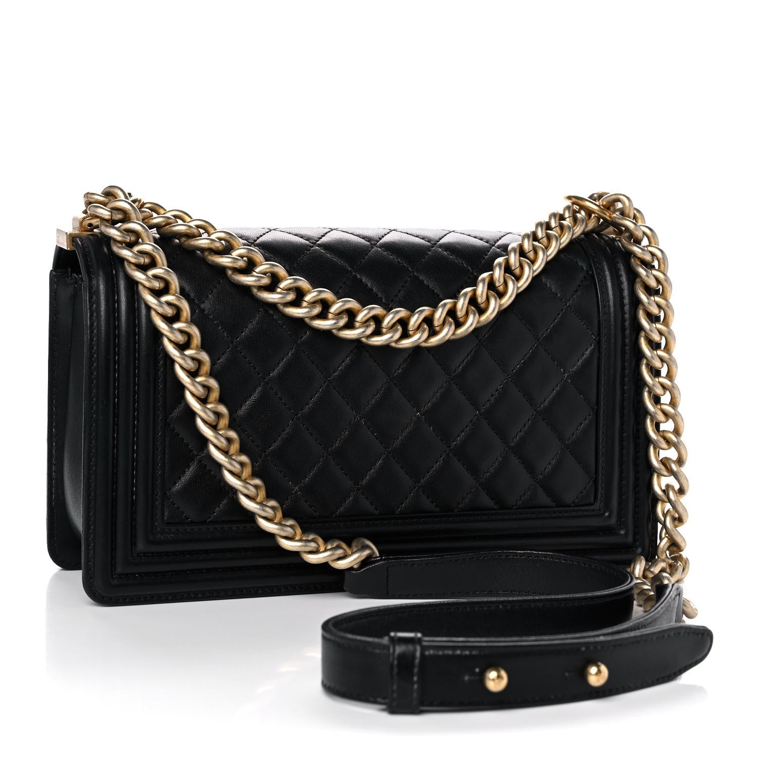 Chanel Lambskin Quilted Medium Boy Flap Black 3 of 17